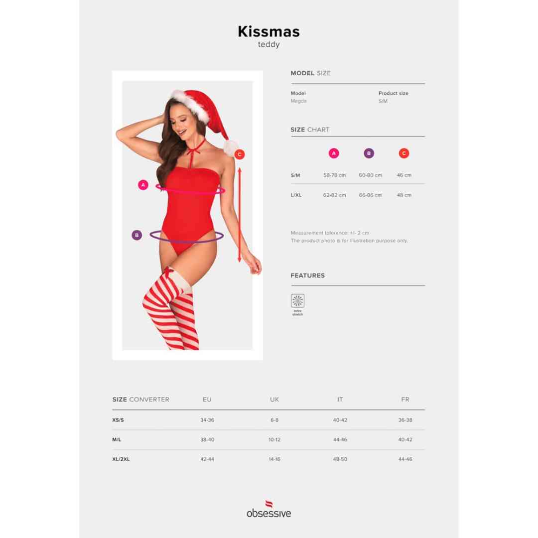 3-teiliges Weihnachts-Dessous-Set