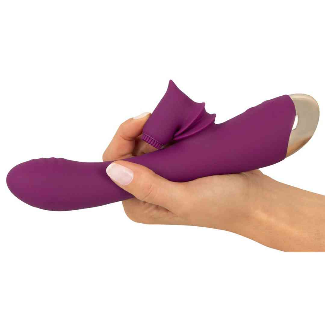  handliche 2 Function Vibrator with Moving Clitoris Tickler 