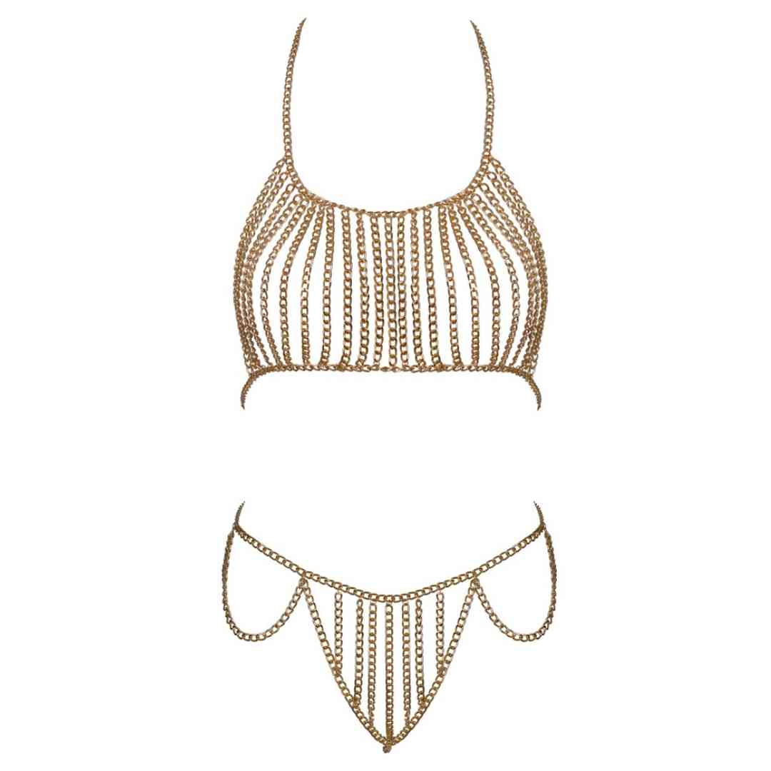 Goldfarbener Ketten-Bikini
