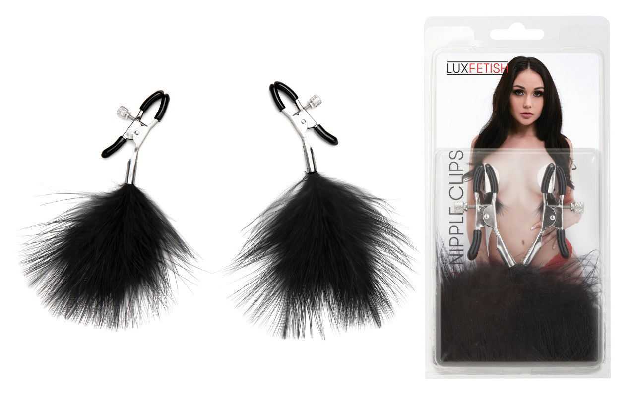Lux Fetish - Nippelklemmen mit Federn