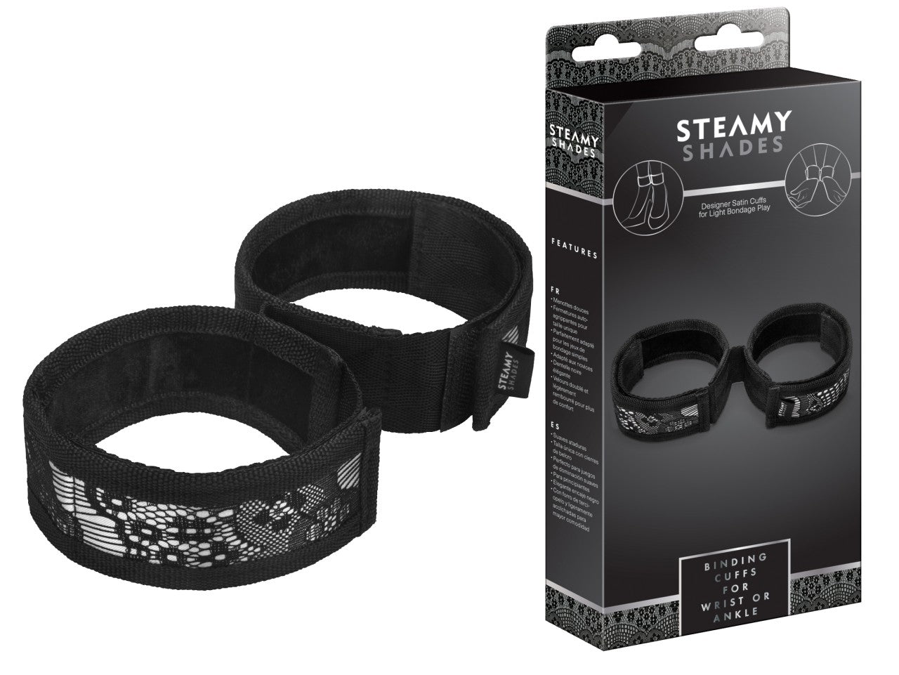 STEAMY SHADES - Weiche Handschellen mit Samt und Spitze