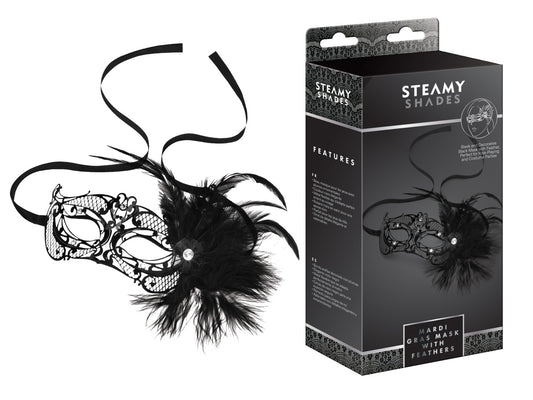 STEAMY SHADES - Augenmaske mit dekorativen Federn