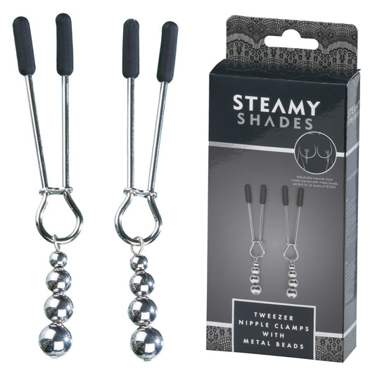 STEAMY SHADES - Pinzettenklemmen mit Metallperlen