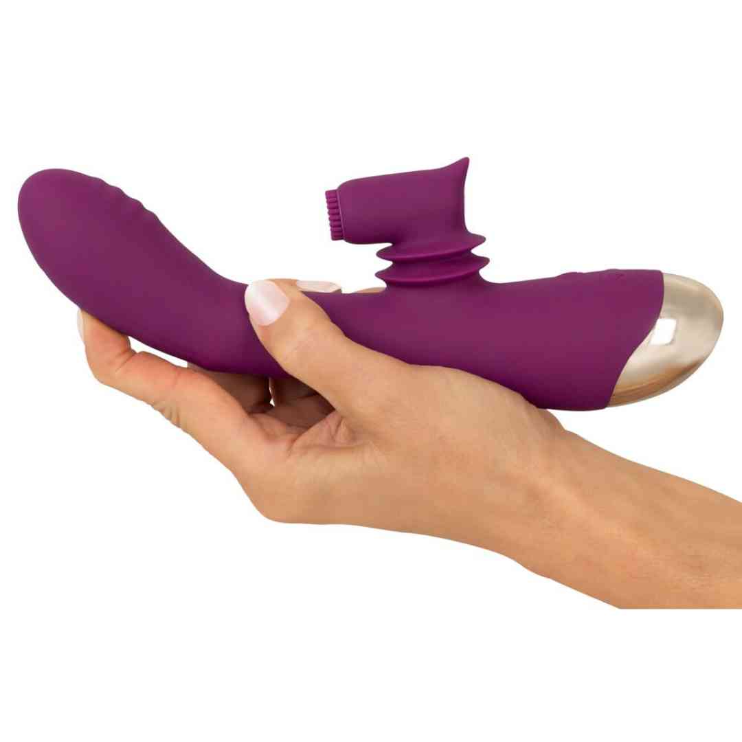  handliche 2 Function Vibrator with Moving Clitoris Tickler 