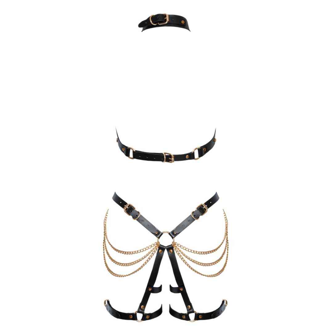 2-teiliges Harness-Set aus Leder