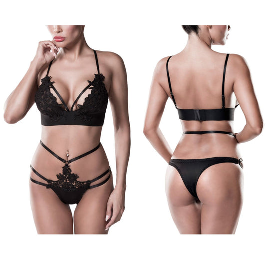 Grey Velvet - 2-tlg.set (bralette, Brazilian Slip)