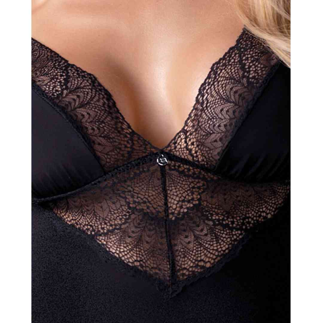 Schwarzer Spitzen-Body für Damen - Verführerische Dessous