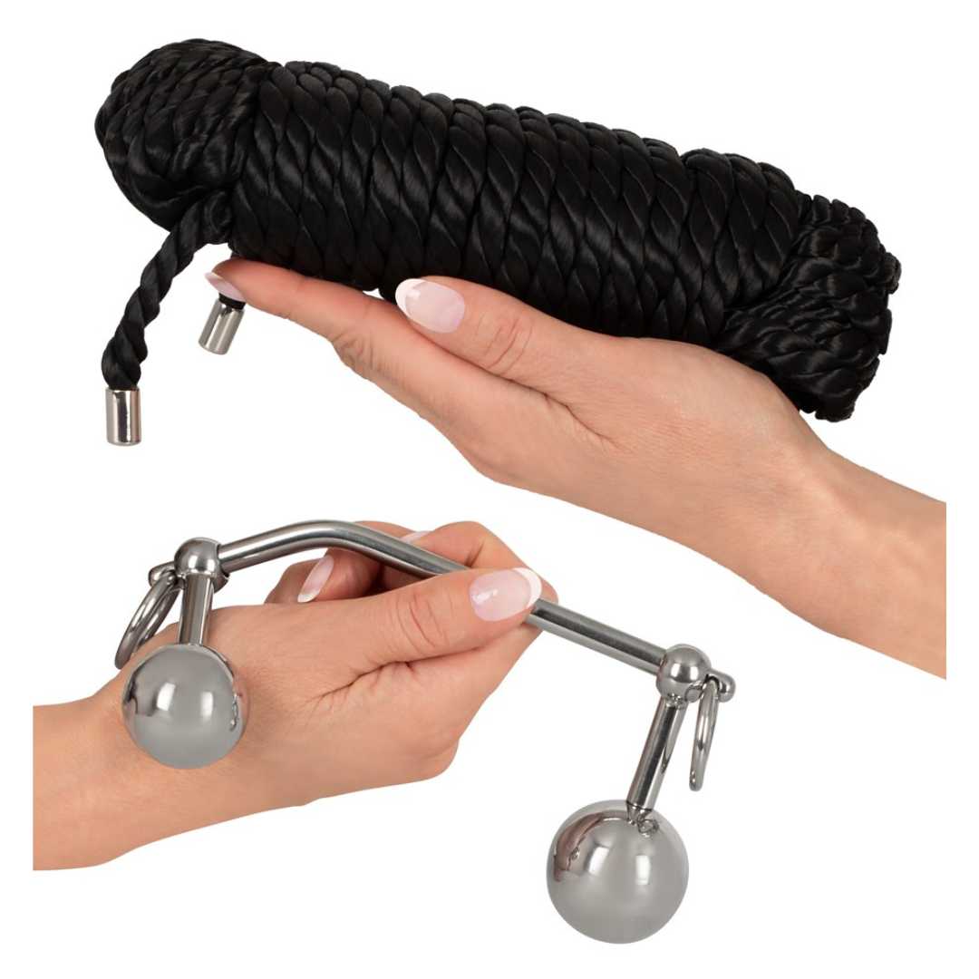 Vaginal-/Analplugs „Bondage Plugs with 10 m Rope“ plus 10-Meter-Bondageseil