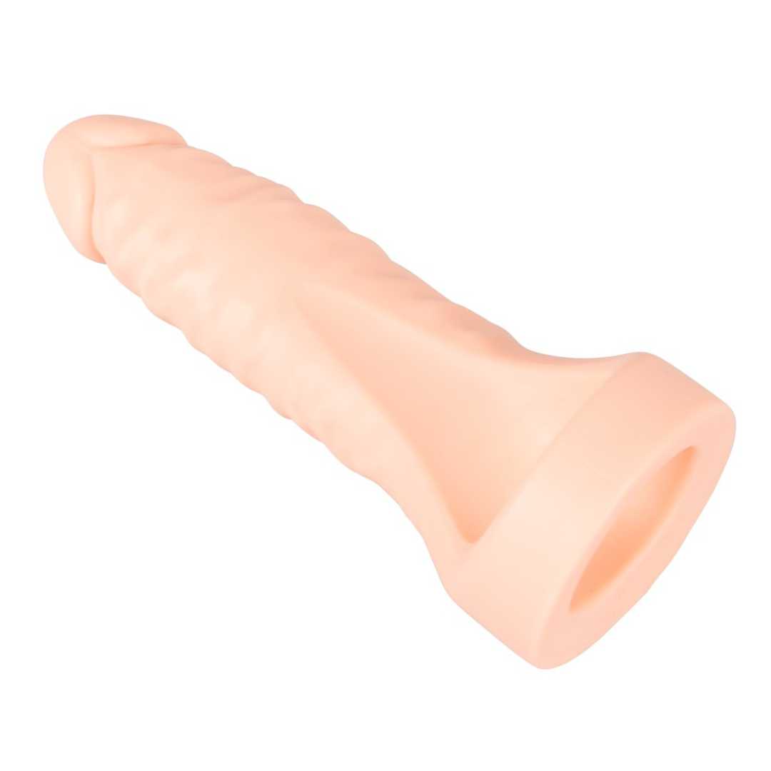 Penis-/Hodenring „Double Fucker“ mit flexiblem Naturdildo