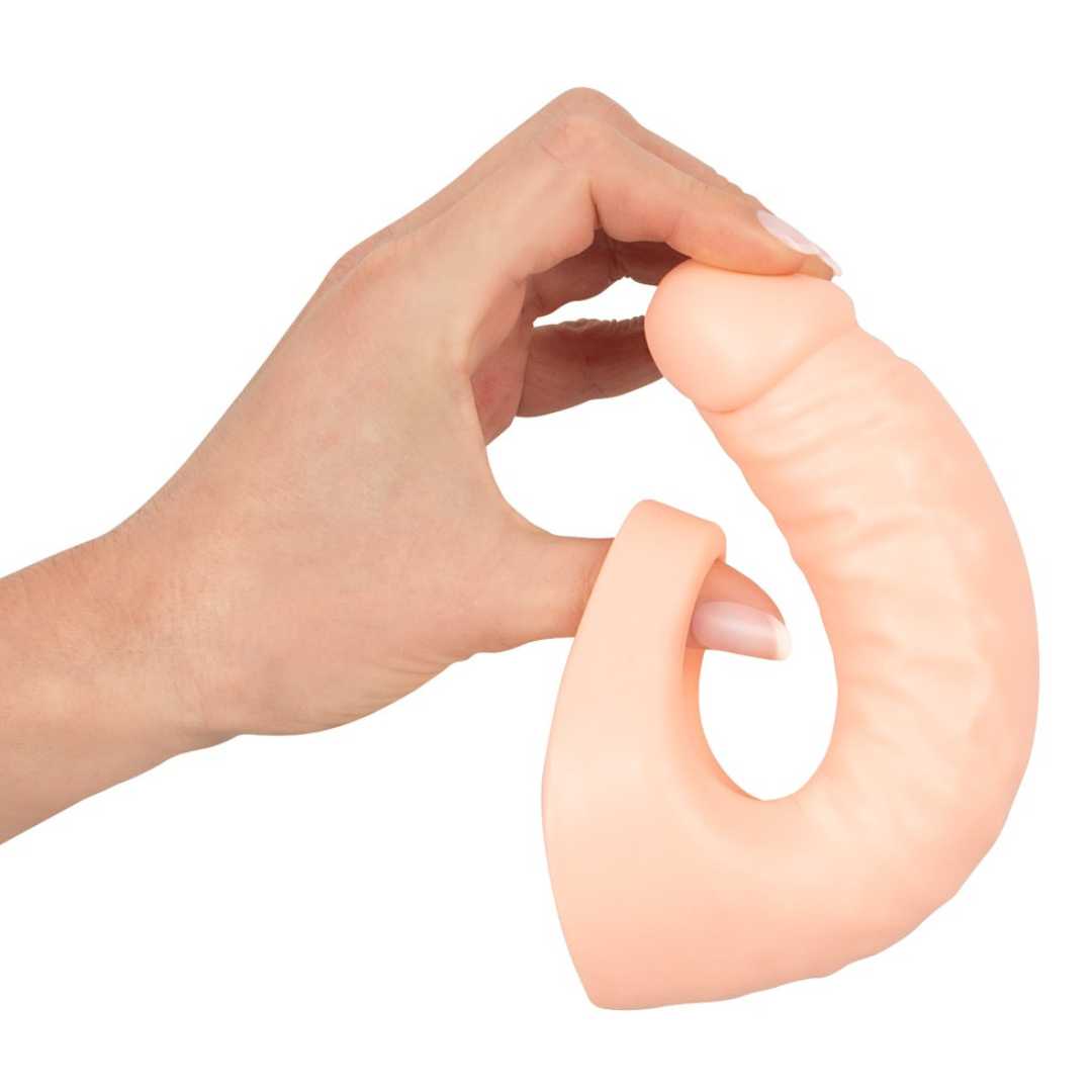 Penis-/Hodenring „Double Fucker“ mit flexiblem Naturdildo