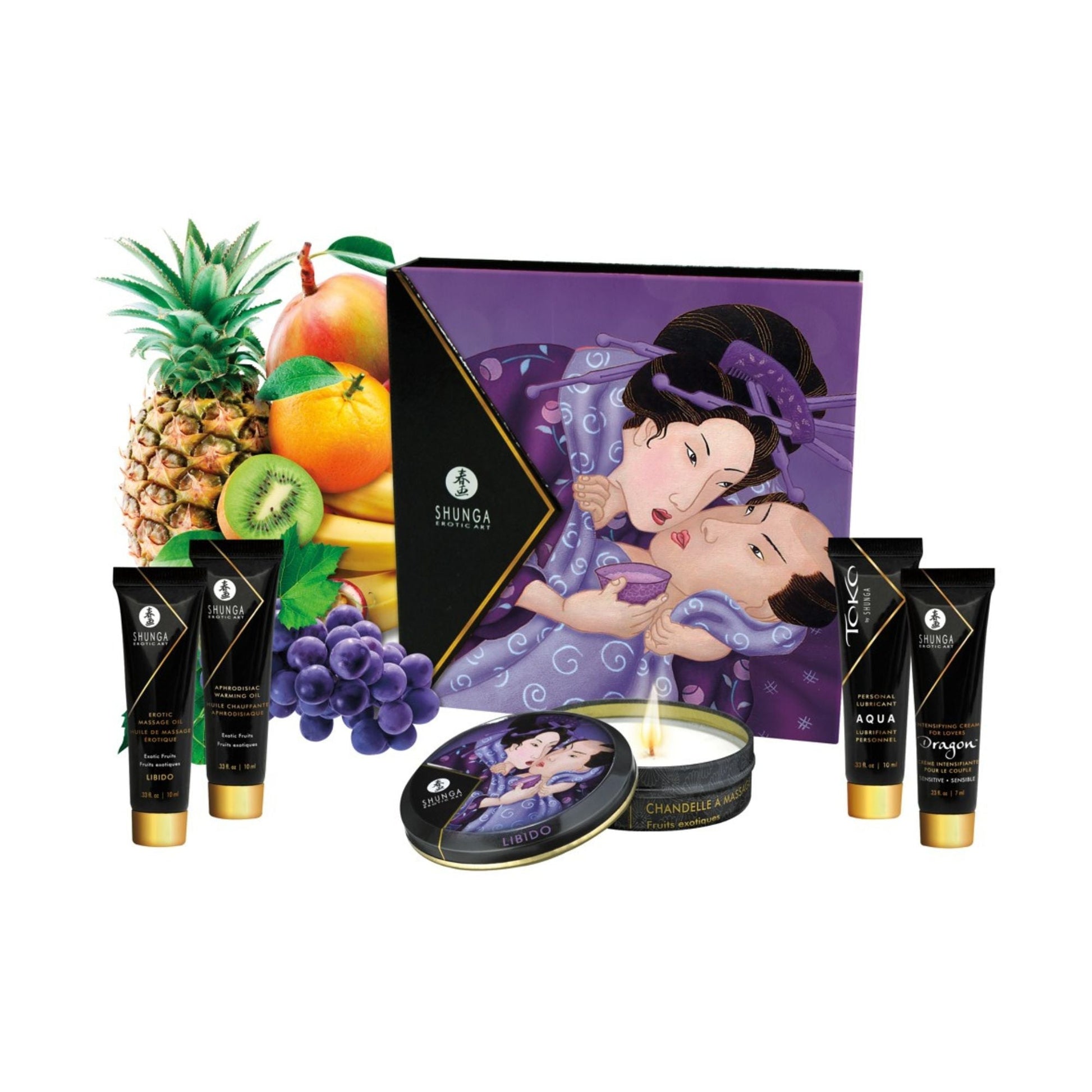 "Geisha's Secret" Massage-Set mit Kerze, Massageöl, Gleitgel OH MY! FANTASY