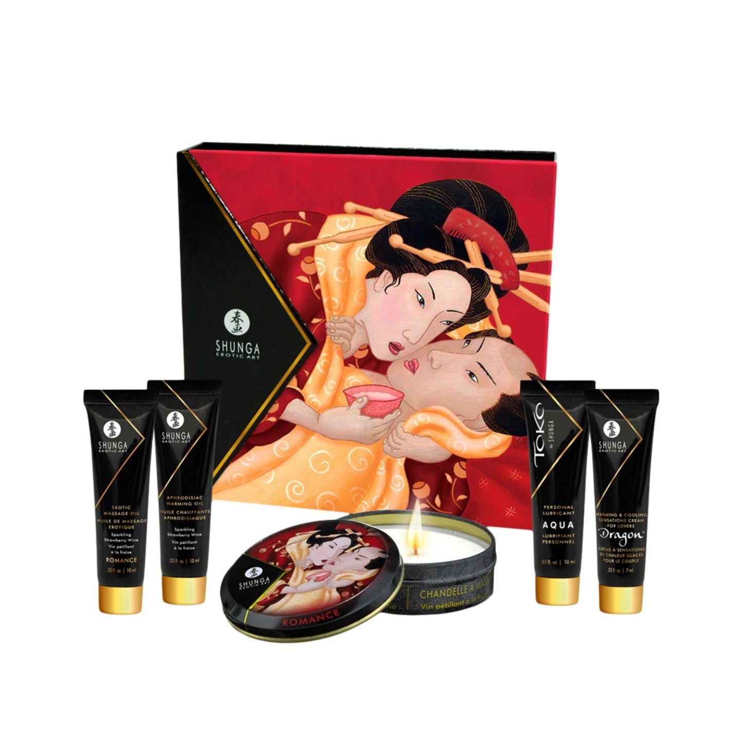 "Geisha's Secret" Massage-Set mit Kerze, Massageöl, Gleitgel OH MY! FANTASY