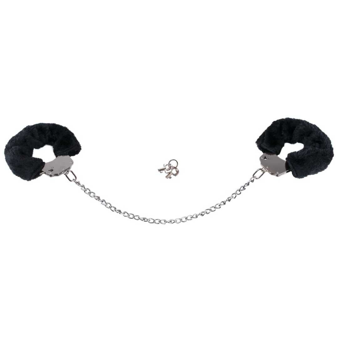 Handschellen „the bigger handcuffs“ mit Plüsch und langer Kette