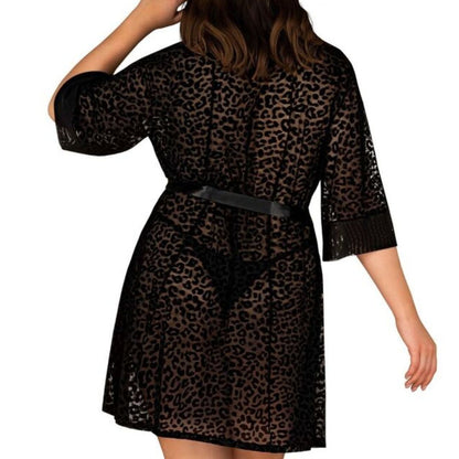 Peignoir mit Samt-Leoparden-Print-Muster - OH MY! FANTASY