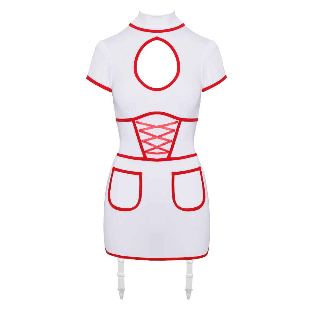 Kleid mit Strapsen im Krankenschwester-Look