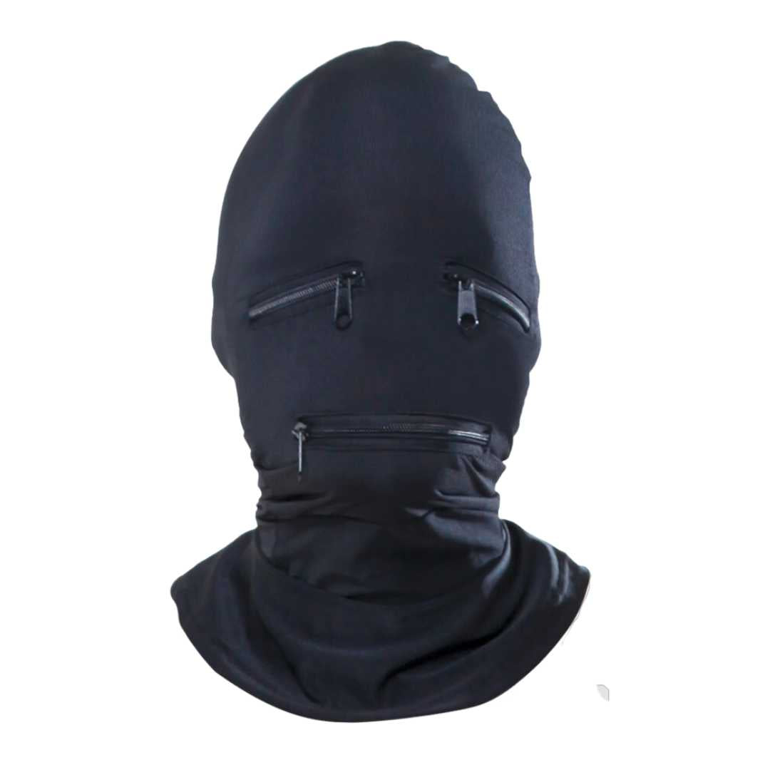  Kopfmaske „Zipper Face Hood“ aus elastischem Stoff