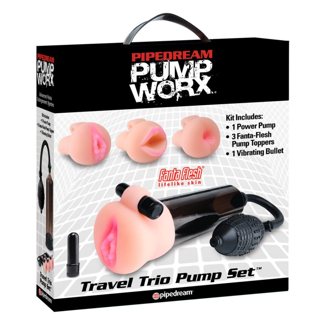 Penispumpe „Travel Trio Pump Set“ mit Vibrobullet - OH MY! FANTASY