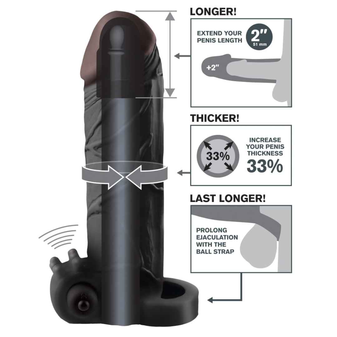 Penishülle: Vibrating Real Feel 2" Extension