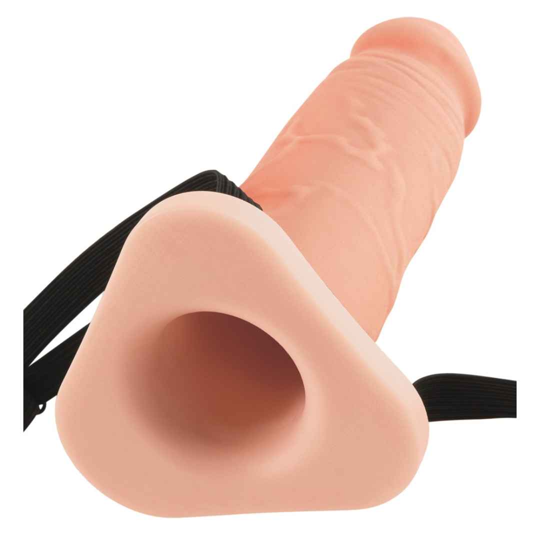 Penishülle mit Harness: 8" Silicone Hollow Extension