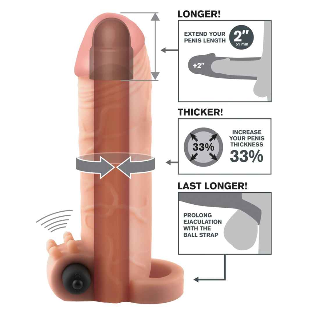 Penishülle: Vibrating Real Feel 2" Extension