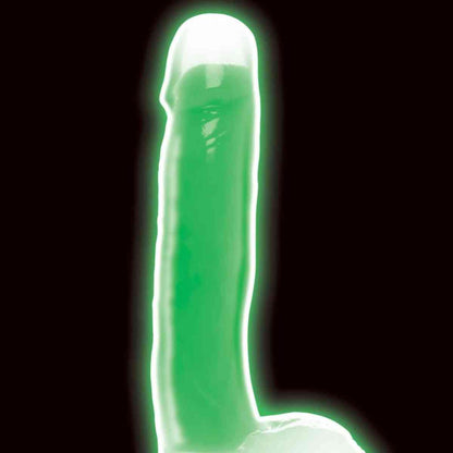 Grüner Glow in the Dark Dildo im dunkeln