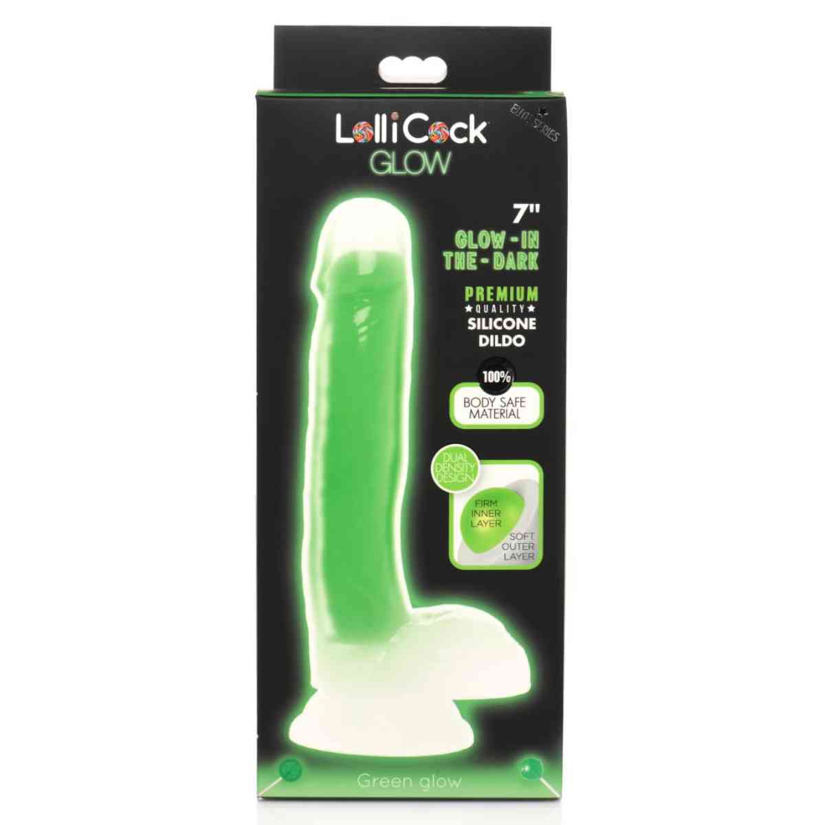 Verpackung Grüner Glow in the Dark Dildo 