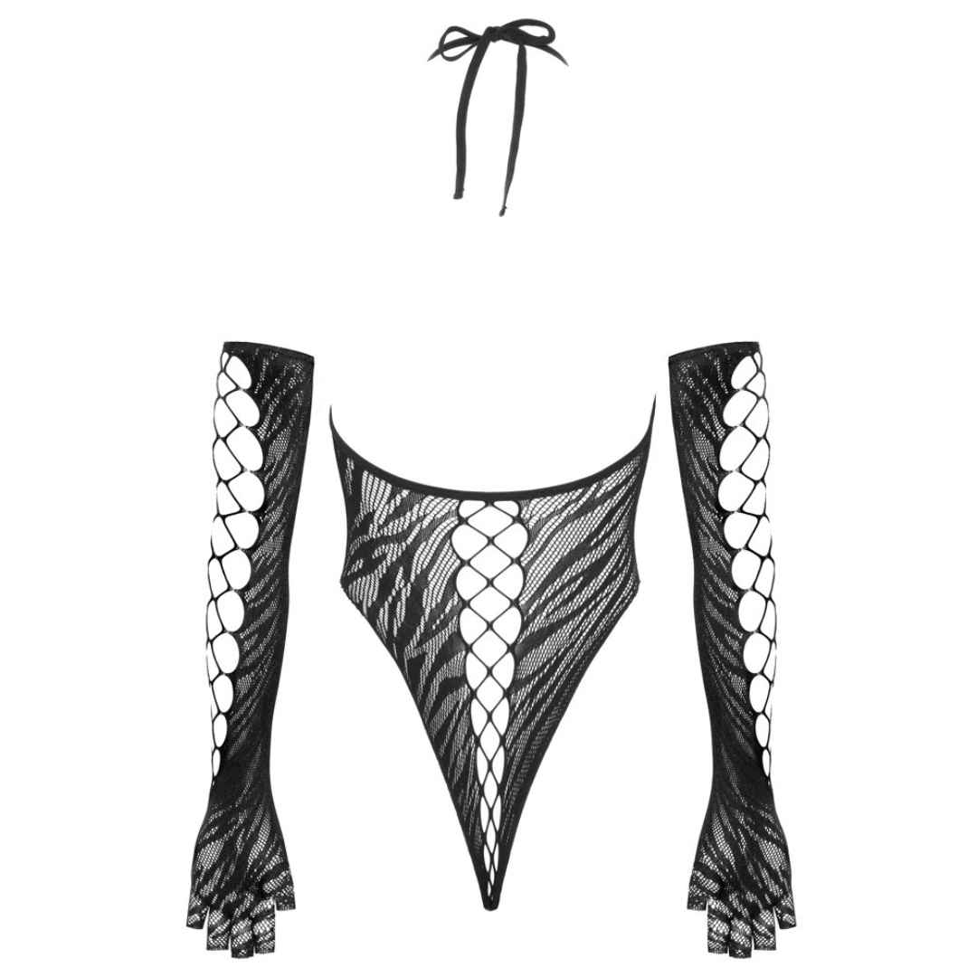 Riobody Ouvert Mit Langen Handschuhen In Schwarz