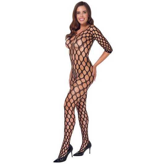 Schwarzer Langarm-Catsuit ouvert