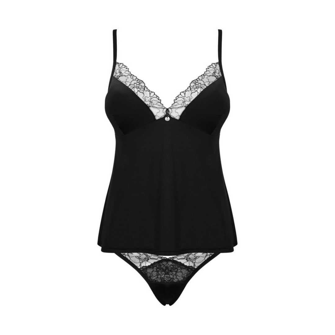 Top & Panties „Bella Rou“ mit transparenten Stickereien