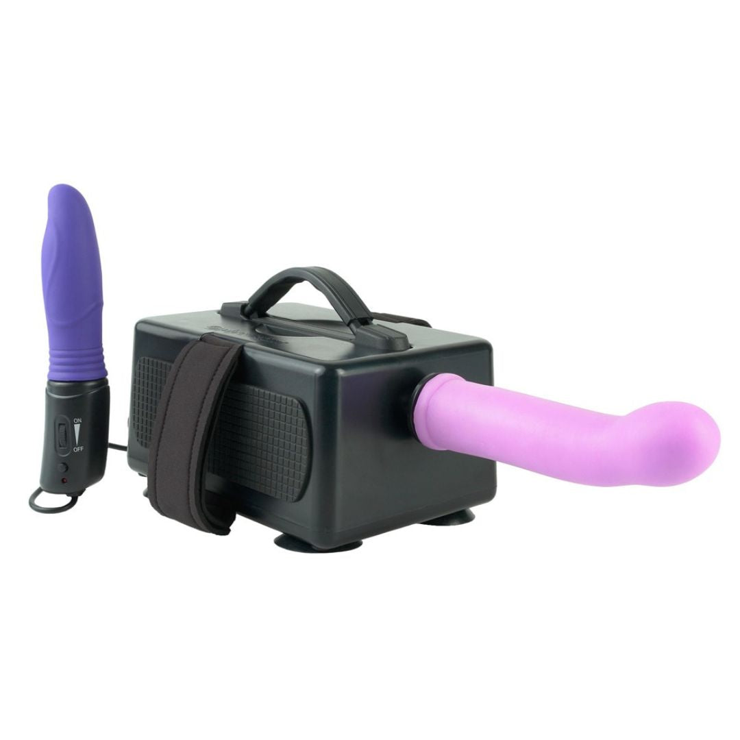 Sexmaschine „International Portable Sex Machine“ mit 2 Dildos plus Vibrator - OH MY! FANTASY