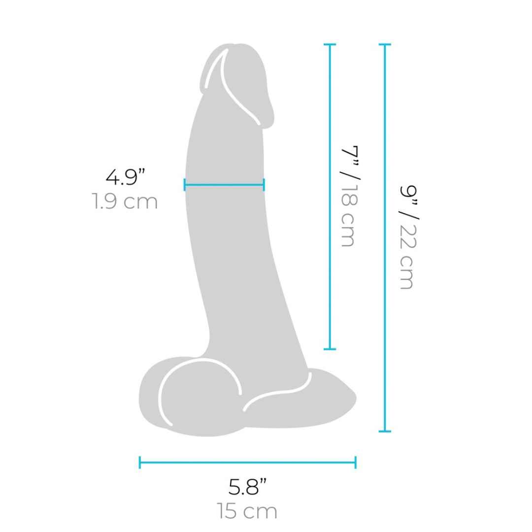 Slipskin Curvy Gebogener Naturdildo mit Hoden