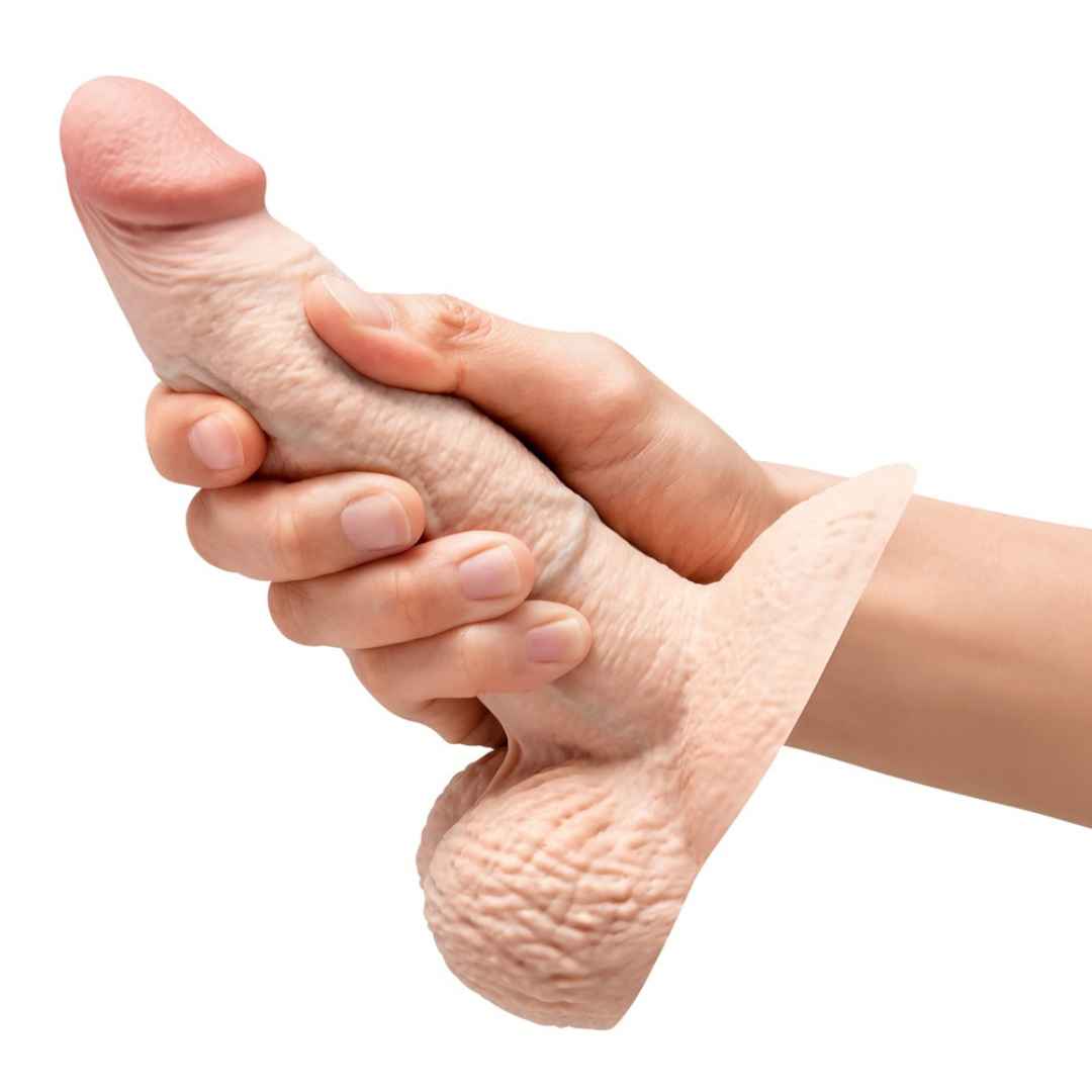 Slipskin Girthy Naturdildo Mit Hoden