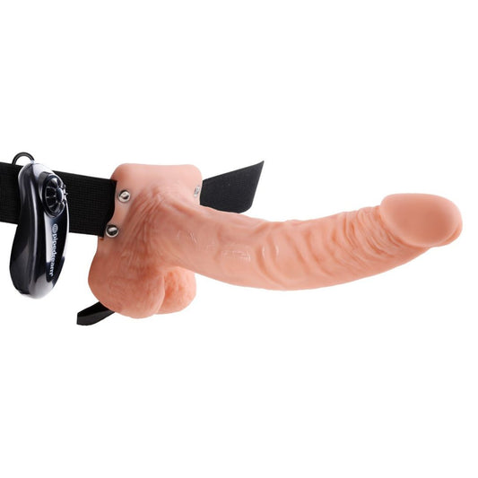 Umschnallvibrator „9" Vibrating Hollow Strap-on with Balls“ - OH MY! FANTASY
