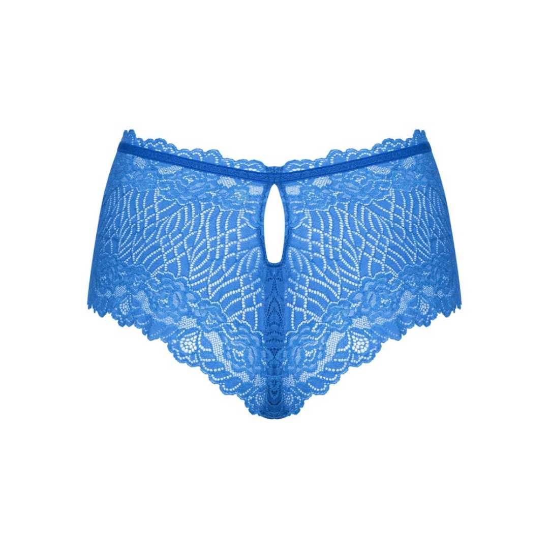 High-Waist-Panties aus blauer Spitze