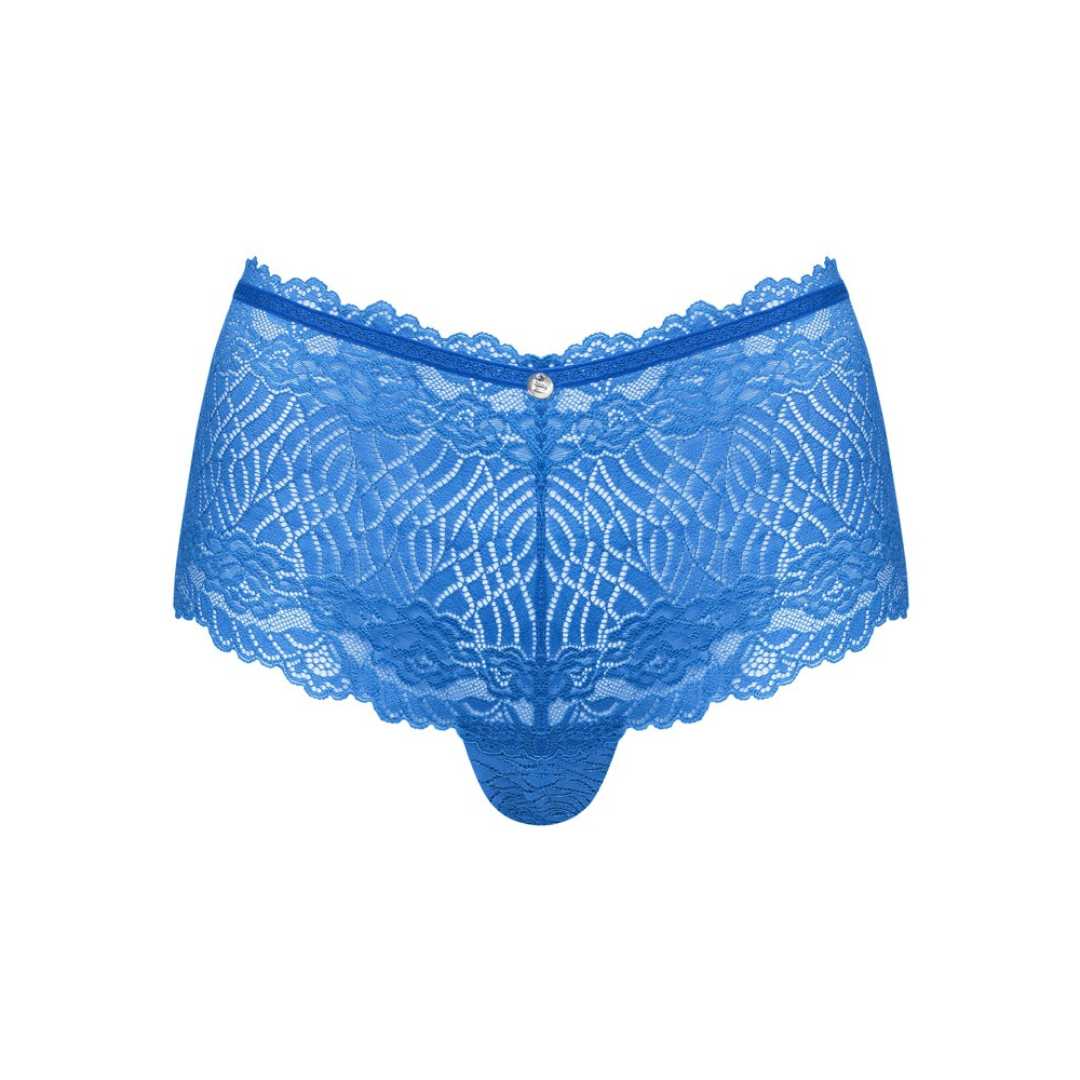 High-Waist-Panties aus blauer Spitze