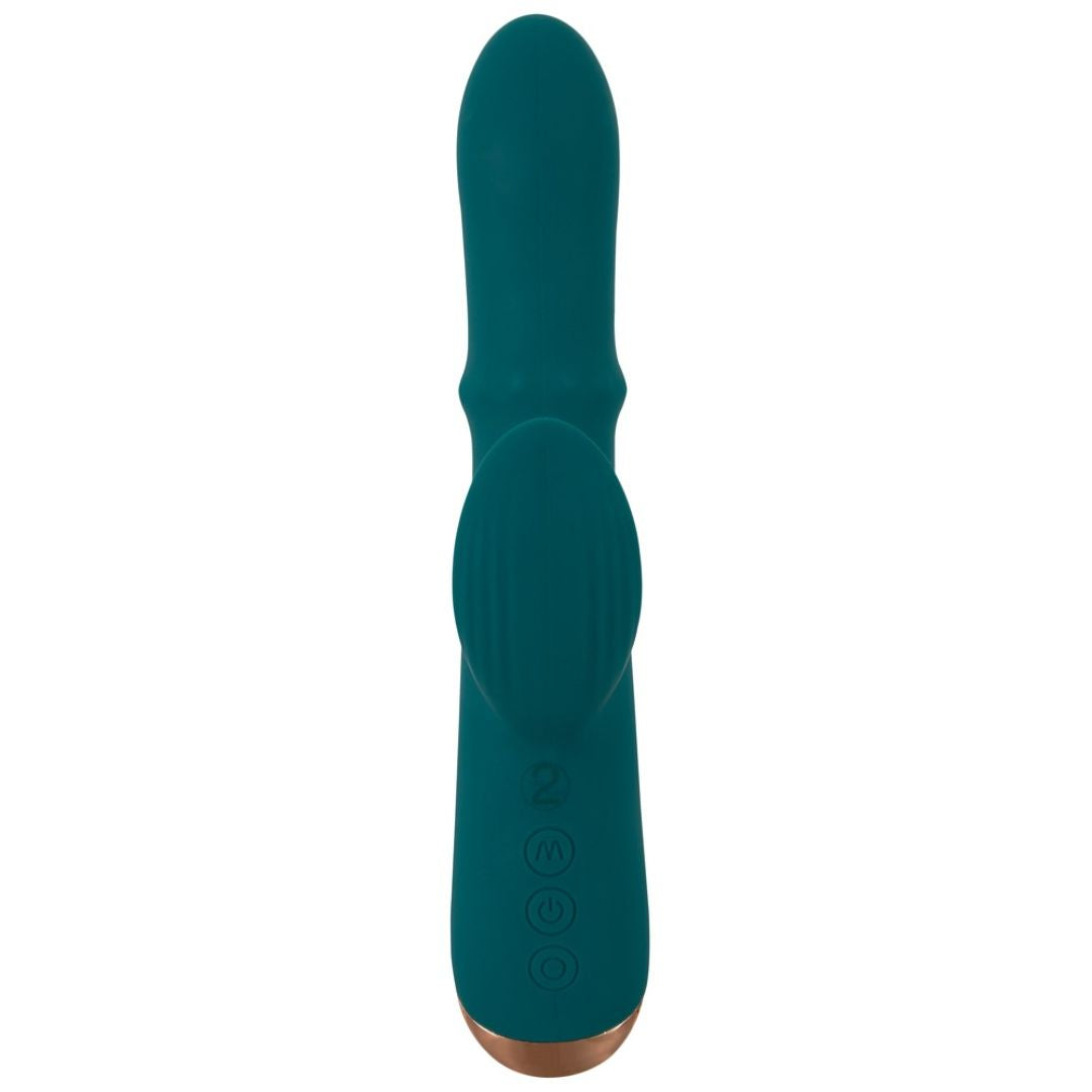 Rabbitvibrator mit Massagering & Klopf-Funktion