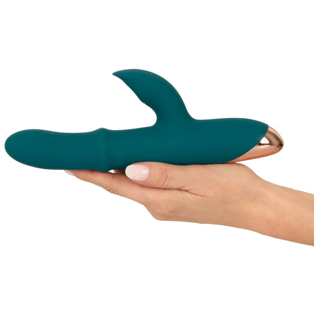 Rabbitvibrator mit Massagering & Klopf-Funktion