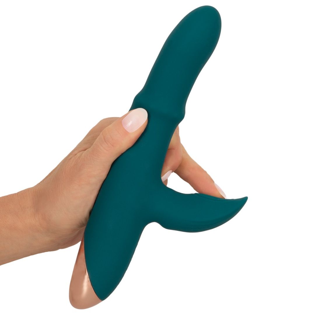 Rabbitvibrator mit Massagering & Klopf-Funktion