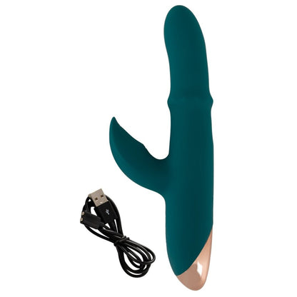 Rabbitvibrator mit Massagering & Klopf-Funktion