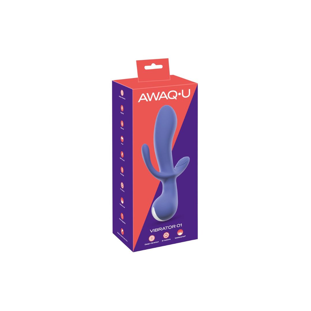 Rabbitvibrator „AWAQ.U Vibrator 1“ mit Analstimulator - OH MY! FANTASY
