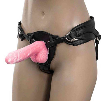 Dildo Brandon"Glow in the Dark" im Harness an Frau