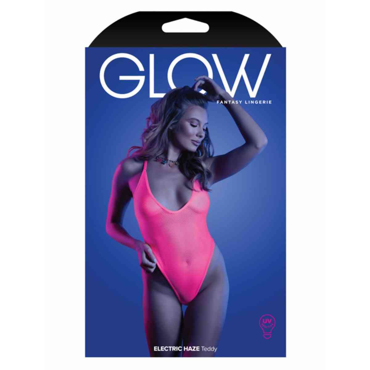 Verpackung Frau in sexy pinkem Neon-Body 