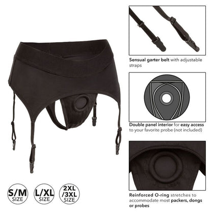 Calexotics - Tanga Harness - Strap-on-Geschirr mit Strumpfband