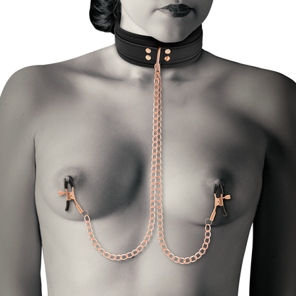 Coquette - Fantasy-Nippelklemmen-Halskette mit Neoprenfutter