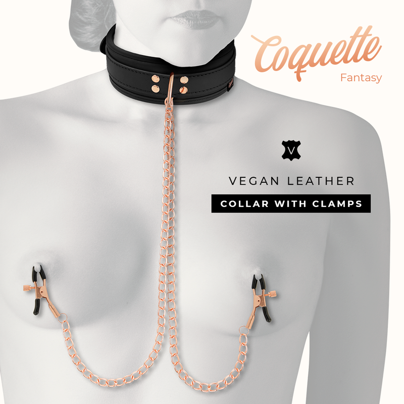 Coquette - Fantasy-Nippelklemmen-Halskette mit Neoprenfutter