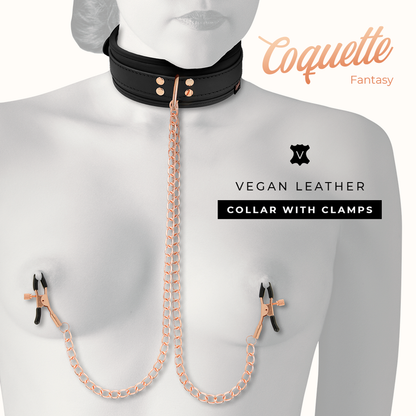 Coquette - Fantasy-Nippelklemmen-Halskette mit Neoprenfutter