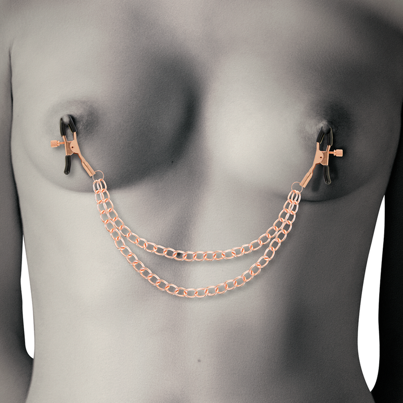 Coquette - Fantasy-Nippelclips aus Metall mit Kette