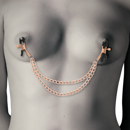 Coquette - Fantasy-Nippelclips aus Metall mit Kette
