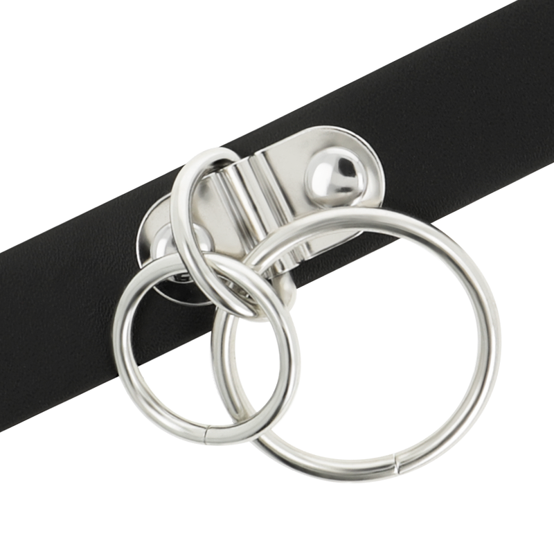 Coquette - Doppelring-Halsband aus veganem Leder
