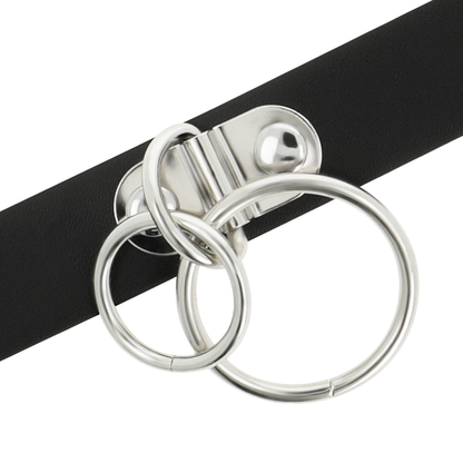 Coquette - Doppelring-Halsband aus veganem Leder